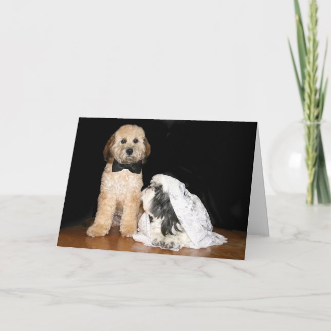 Tarjeta Novia y novio caninos (Anverso)