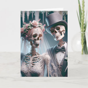 Tarjeta Novia y Novio de Boda de Halloween