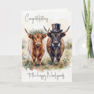 Tarjeta Novia y Novio de Boda Vacas Terraltas