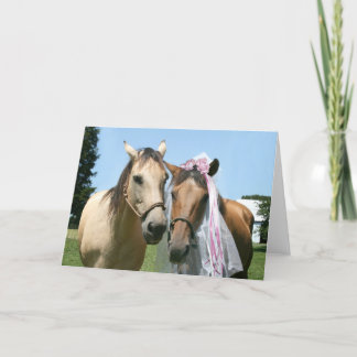 Tarjeta Novia y novio del caballo