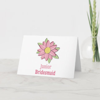 Tarjeta Noviaria junior de flores rosadas