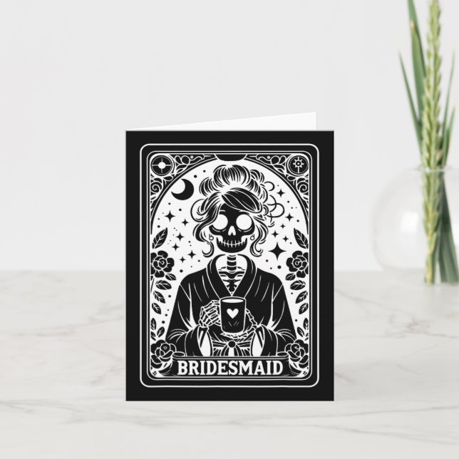 Tarjeta Noviaria Tarot Card Novia Coven Bachelore Gótica (Anverso)