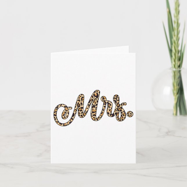 Tarjeta Novias mujeres novias Sra. Leopard Print Boda Matc (Anverso)