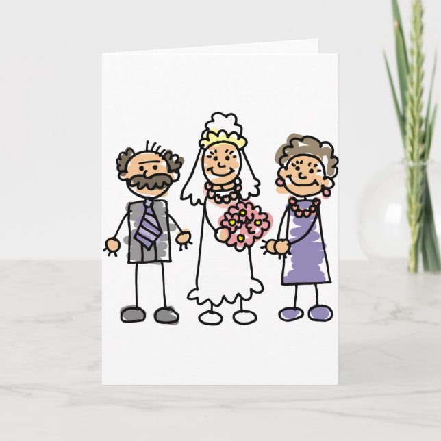 Tarjeta Novias Padres casados día antes de la ceremonia (Anverso)