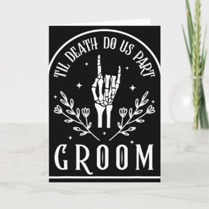 Tarjeta Novio Esposa Esqueleto Gótico Halloween Compromiso