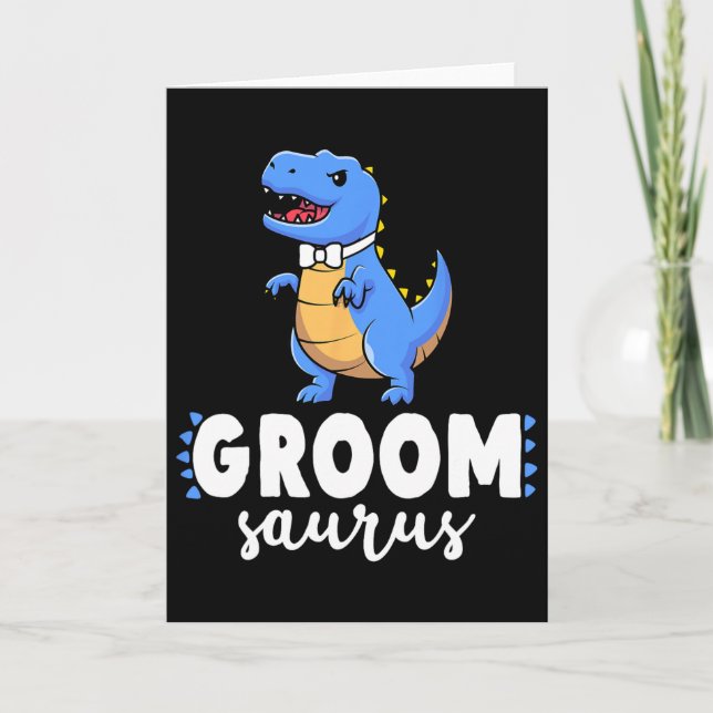 Tarjeta Novio Saurus Dinosaurio Compromiso Bodas Parejas M (Anverso)