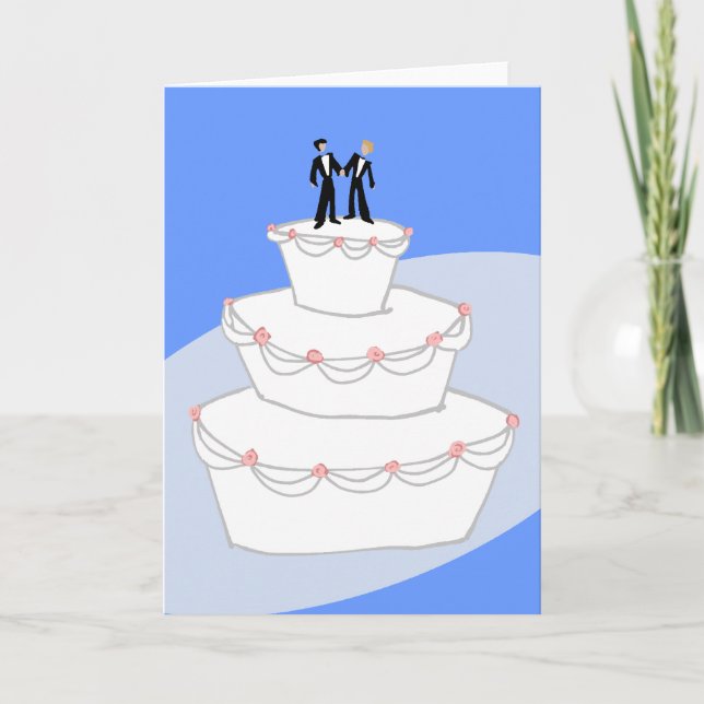 Tarjeta Novios del pastel de bodas dos (Anverso)