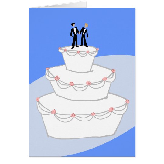Tarjeta Novios del pastel de bodas dos