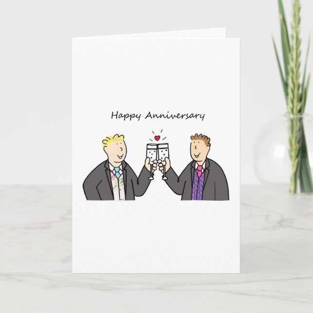 Tarjeta Novios felices del aniversario de los pares (Anverso)