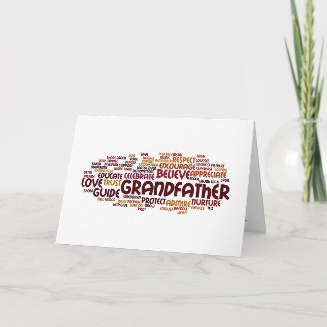Tarjeta Nube de abuelo de la palabra (Anverso)