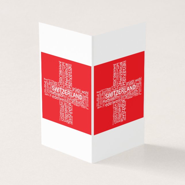 Tarjeta Nube de palabras de bandera de Suiza (Exterior)