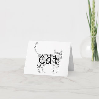 Tarjeta Nube de palabras de gato y gatito - PERSONALIZADA
