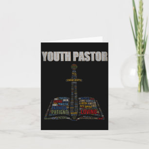 Tarjeta Nube de palabras del ministro cristiano pastor juv