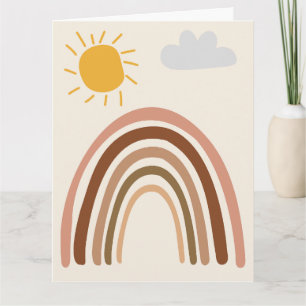 Tarjeta Nube de Sol Arcoíris, Dibujo de Niños, Arte Abstra