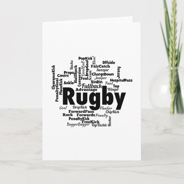 Tarjeta Nube de Word de Rugby (Anverso)