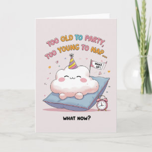 Tarjeta Nube divertida demasiado vieja para Fiesta, muy jo