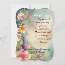 "Nube Floral de Cumpleaños Feliz" Saludo