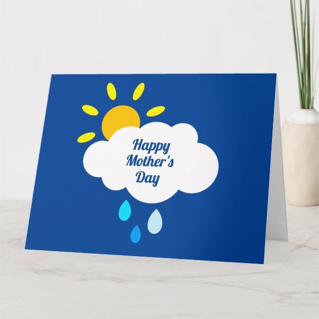 Tarjeta Nube personalizada, lluvia y sol del día de la mad (Anverso)