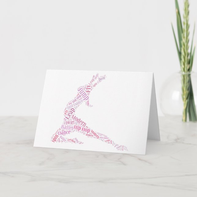 Tarjeta Nube rosa de Word de baile (Anverso)