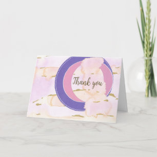 Tarjeta Nubes acuarelas, tus palabras. Gracias