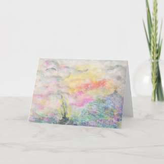 Tarjeta Nubes acuáticas y barcos