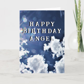 Tarjeta Nubes Celestiales "Feliz Cumpleaños" "Ángel"