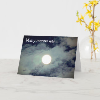 Tarjeta Nubes de luna llena Funny Cumpleaños