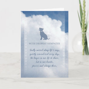 Tarjeta Nubes de simpatía por perros en nuestros corazones