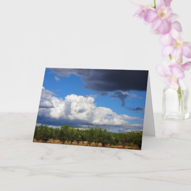 Tarjeta Nubes de tormenta sobre olivares españoles (Orquídea)