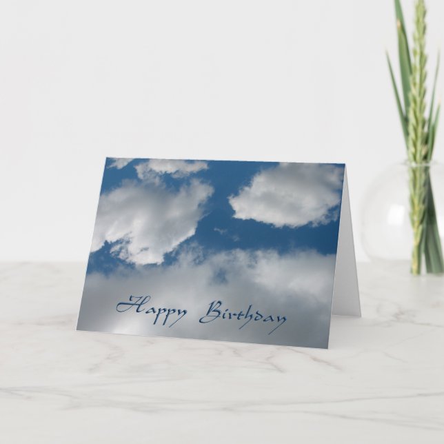 Tarjeta nubes del feliz cumpleaños (Anverso)