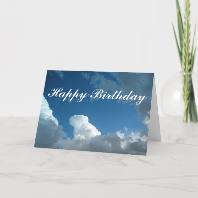Tarjeta Nubes del feliz cumpleaños (Anverso)