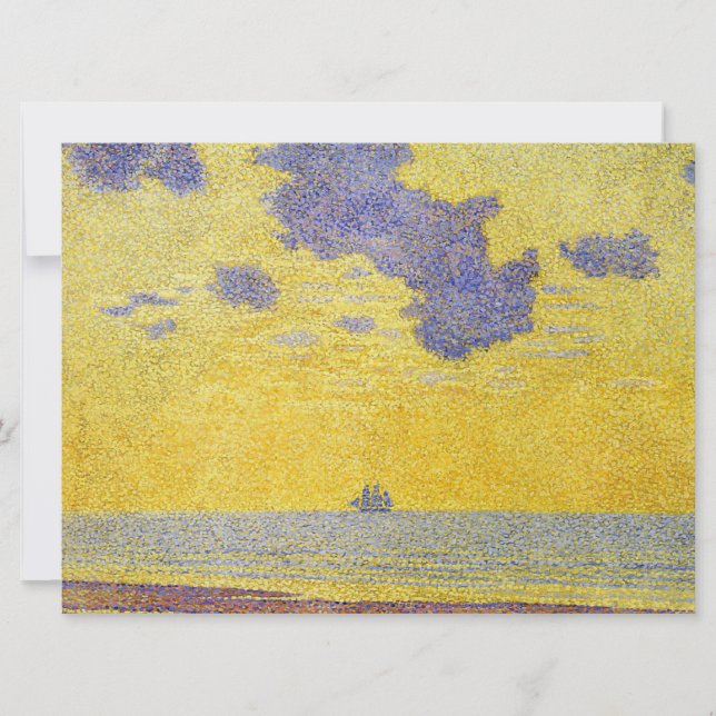 Tarjeta Nubes grandes (cielo amarillo) (paisaje elegante) (Anverso)