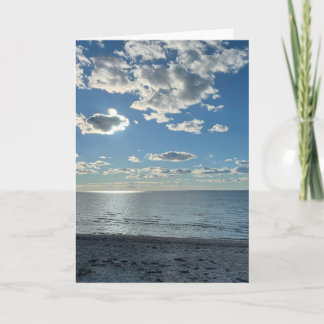 Tarjeta Nubes Nublado Cielo Azul Playa Vacía