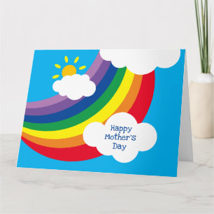 Tarjeta Nubes personalizadas, sol y arcoíris para el día d