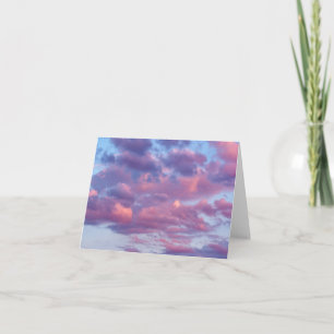 Tarjeta Nubes rosadas y púrpura