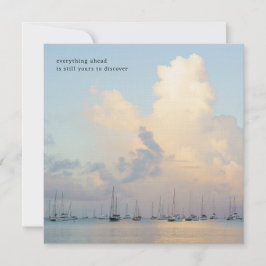Tarjeta Nubes y barcos soñadores, saludo estético del océa
