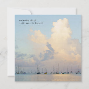 Tarjeta Nubes y barcos soñadores, saludo estético del océa