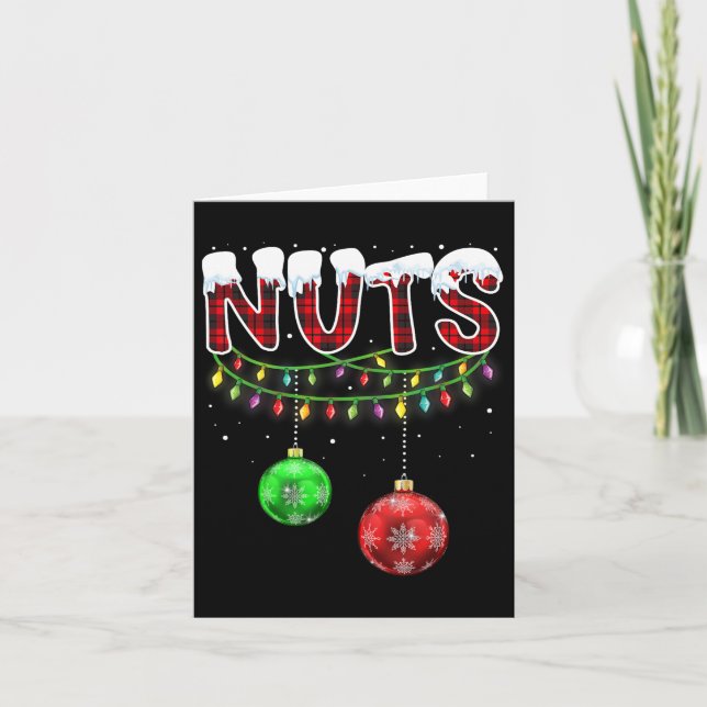 Tarjeta Nueces de pecho coincidentes con castañas Navidade (Anverso)