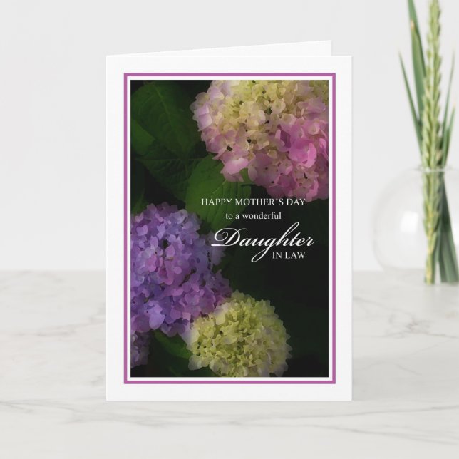 Tarjeta Nuera del día de madre, Hydrangea pintado (Anverso)