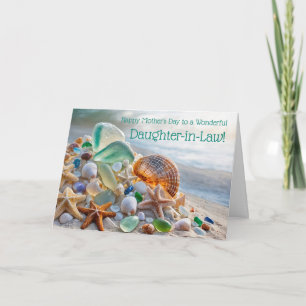 Tarjeta Nuera Preciosa Playa Día de las Madres con Mar
