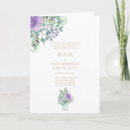 Tarjeta Nuestra Boda 4 páginas FLORAL Española Wedding INV