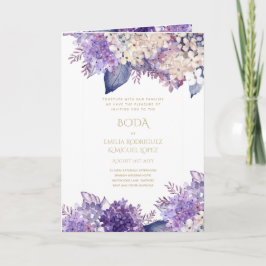 Tarjeta Nuestra Boda 4 páginas FLORAL Española Wedding INV