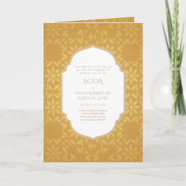 Tarjeta Nuestra Boda GOLD 4age española Wedding INVITE