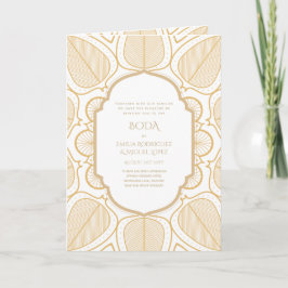 Tarjeta Nuestra Boda GOLD 4age española Wedding INVITE