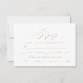 Tarjeta Nuestra Boda Rsvp en Español