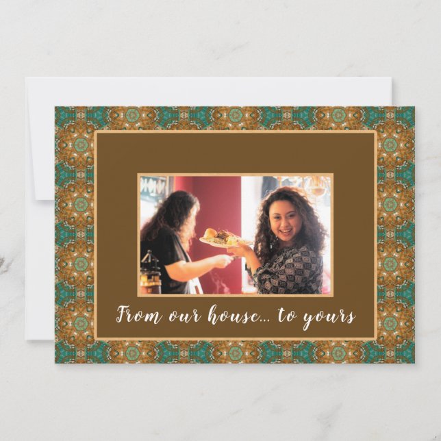 Tarjeta Nuestra Casa Para Su Feliz Día De Gracias (Anverso)