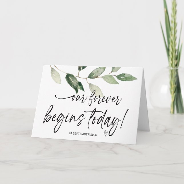Tarjeta Nuestra eterna novia comienza hoy a crecer Boda Ca (Anverso)