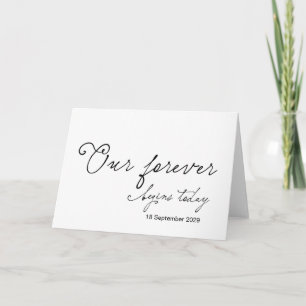 Tarjeta Nuestra Eternidad Comienza Hoy Novia Novio Día de