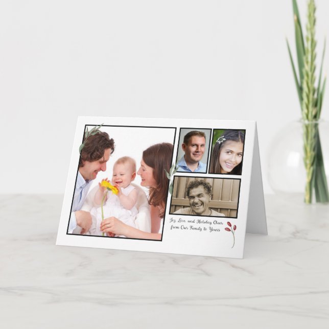 Tarjeta Nuestra familia a sus 4 Navidades de fotografía (Anverso)