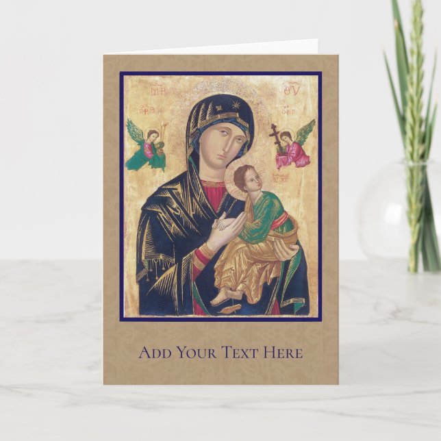Tarjeta Nuestra madre de la ayuda perpetua bendijo a la Vi (Anverso)